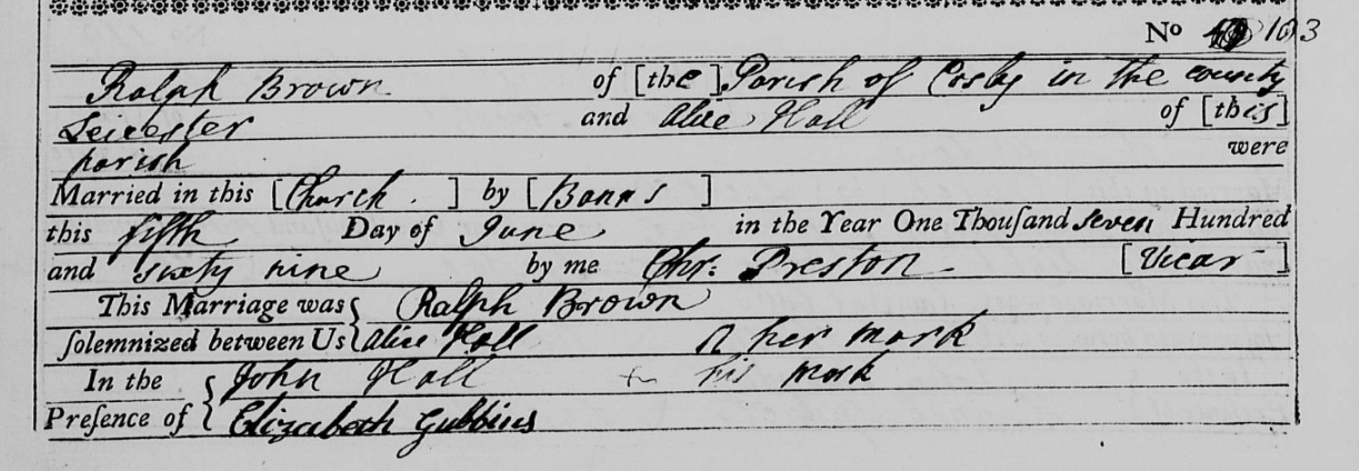 Ralph and Alice's marriage record